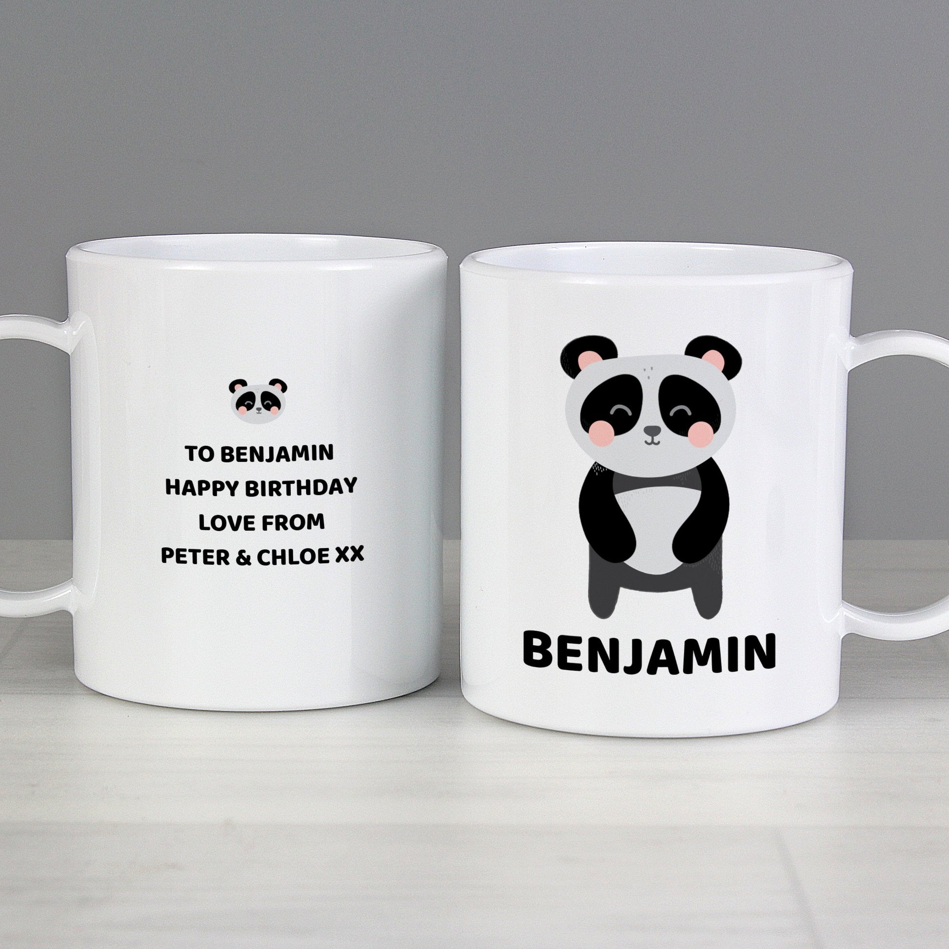 Personalised Panda Plastic Mug Gifts Finder ScentiMelti Wax Melts