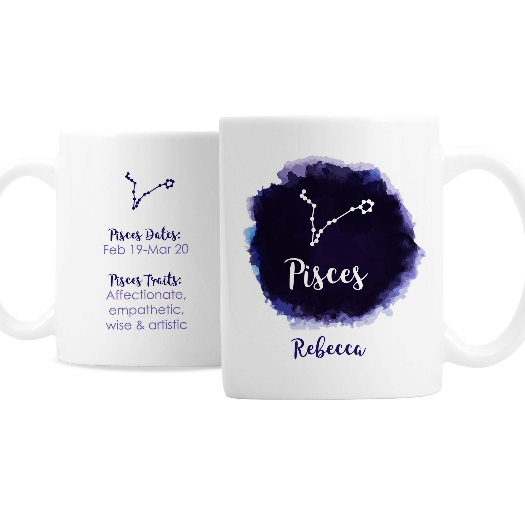 Personalised Pisces Zodiac Star Sign Mug (February 19th - March 20th) Gifts Finder ScentiMelti Wax Melts