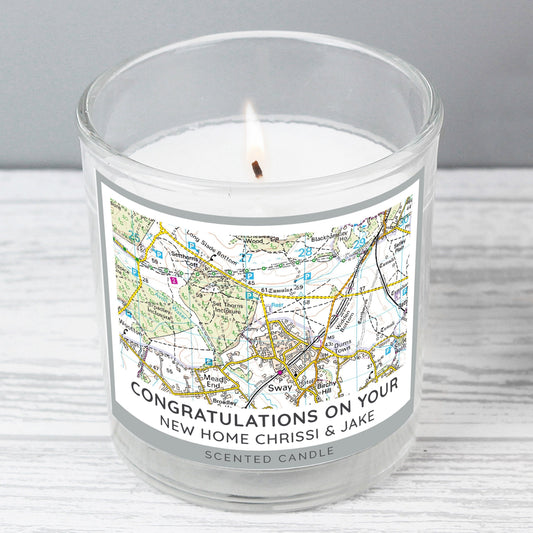 Personalised Present Day Map Compass Scented Jar Candle - ScentiMelti Home Fragrance, Beauty & Gifts UK