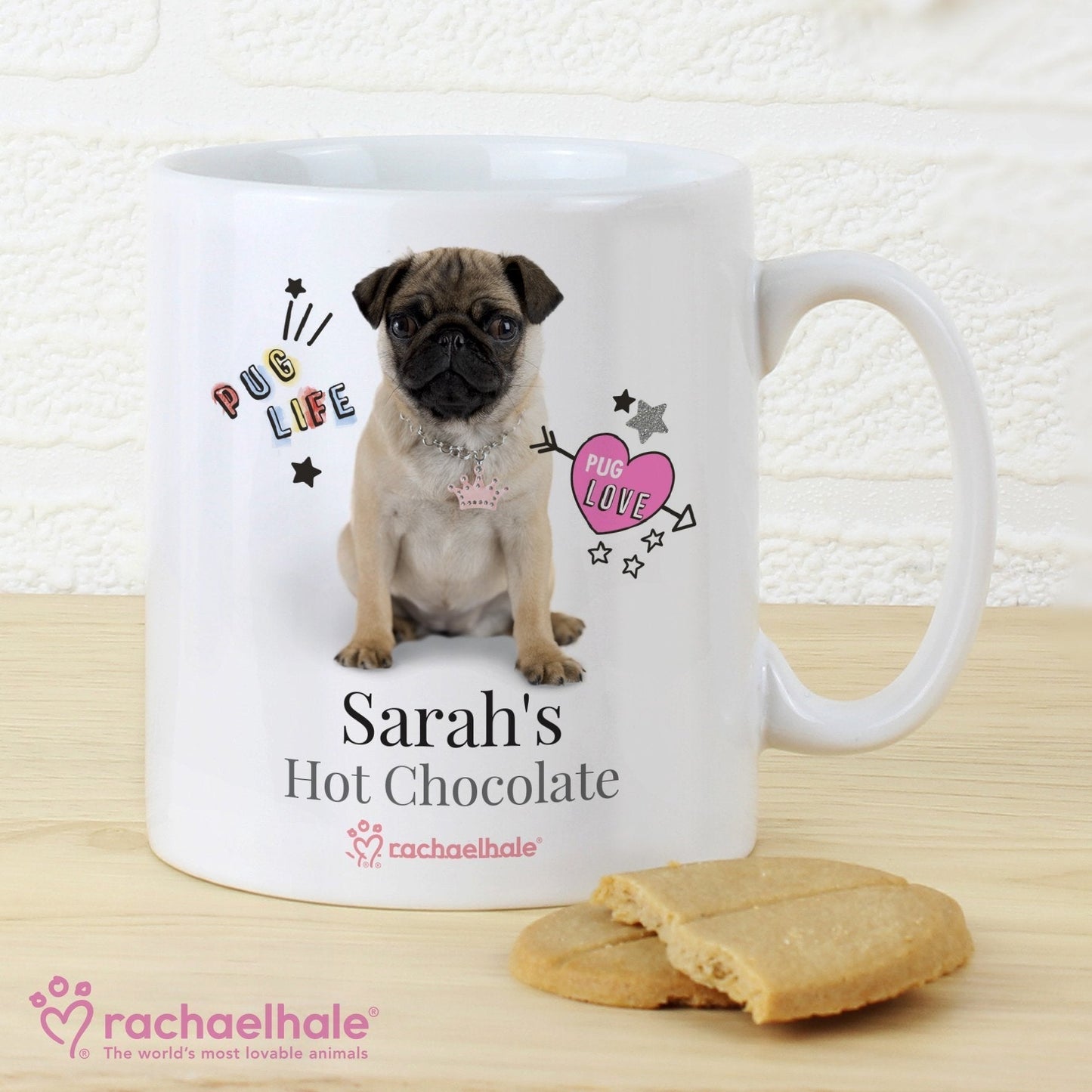 Personalised Rachael Hale Doodle Pug Mug Gifts Finder ScentiMelti Wax Melts