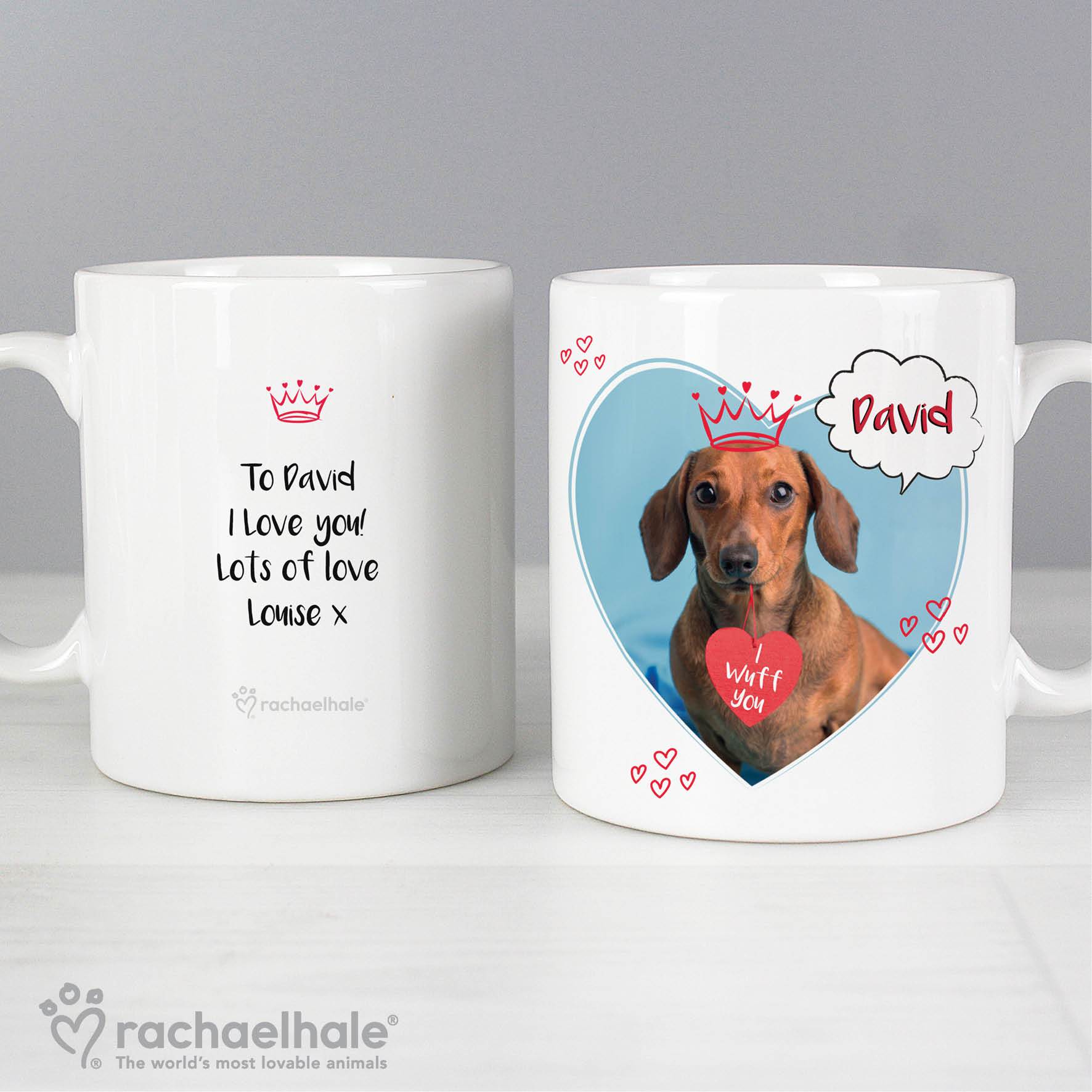 Personalised Rachael Hale 'I Wuff You' Mug Gifts Finder ScentiMelti Wax Melts