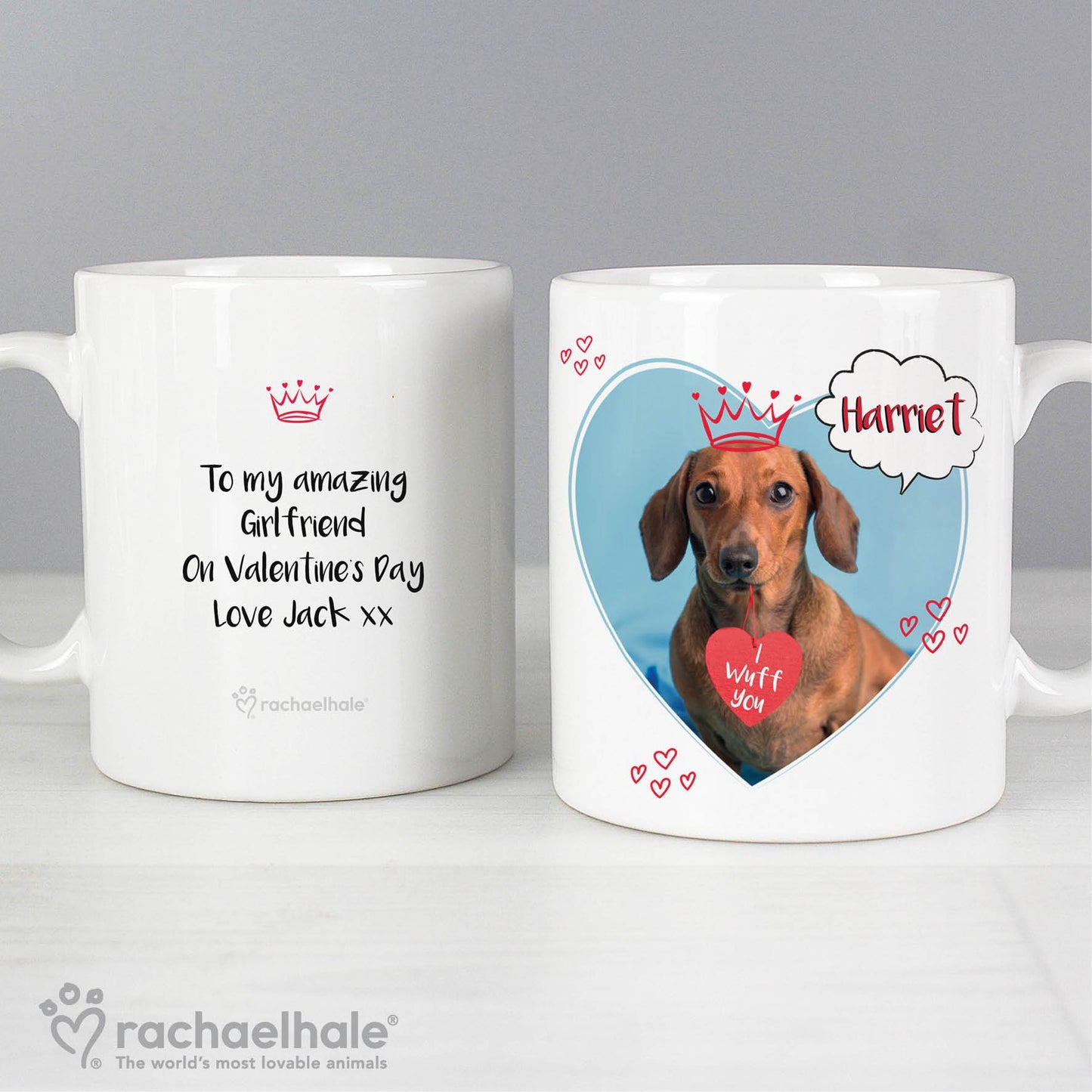 Personalised Rachael Hale 'I Wuff You' Mug Gifts Finder ScentiMelti Wax Melts