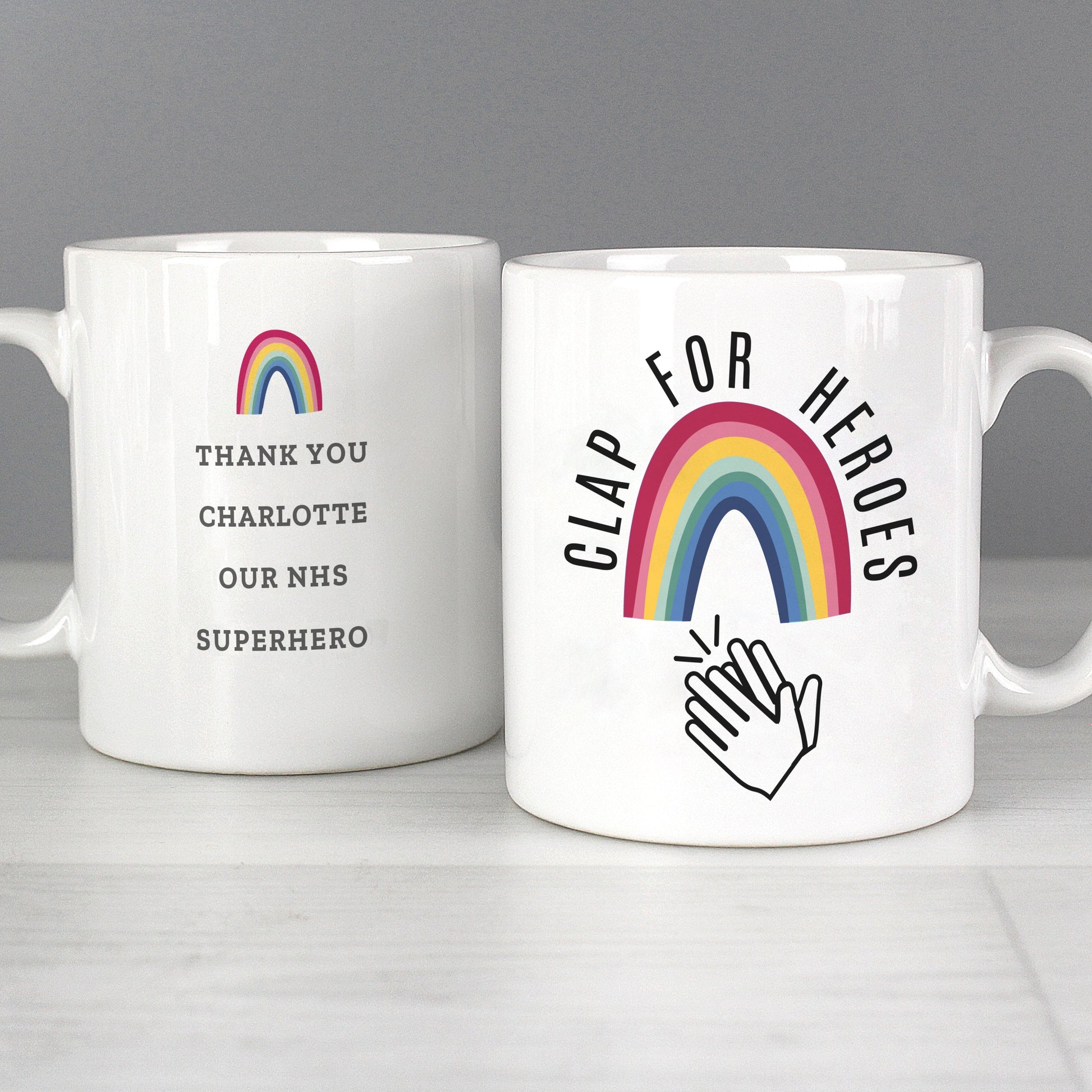 Personalised Rainbow 'Clap for Heroes' Mug Gifts Finder ScentiMelti Wax Melts