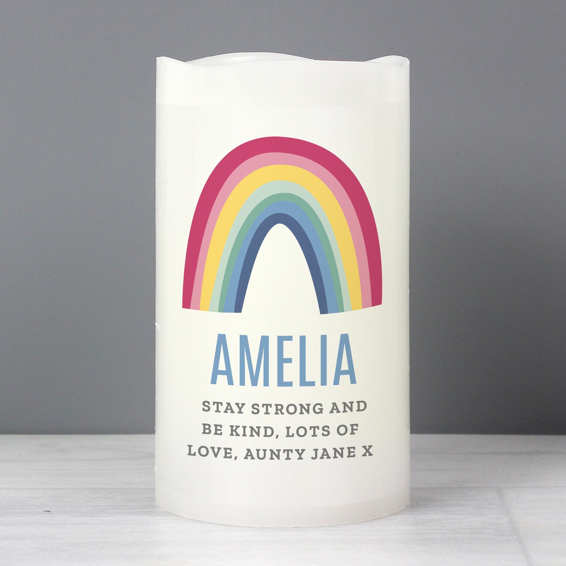 Personalised Rainbow LED Candle Gifts Finder ScentiMelti Wax Melts