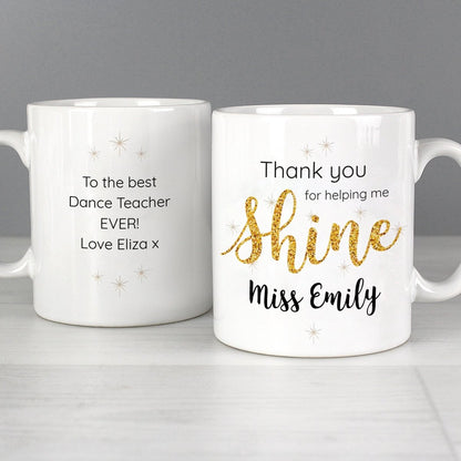 Personalised Shine Teacher Mug Gifts Finder ScentiMelti Wax Melts