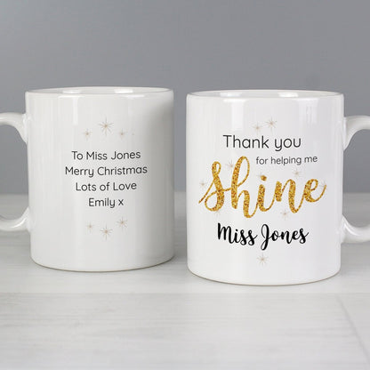 Personalised Shine Teacher Mug Gifts Finder ScentiMelti Wax Melts