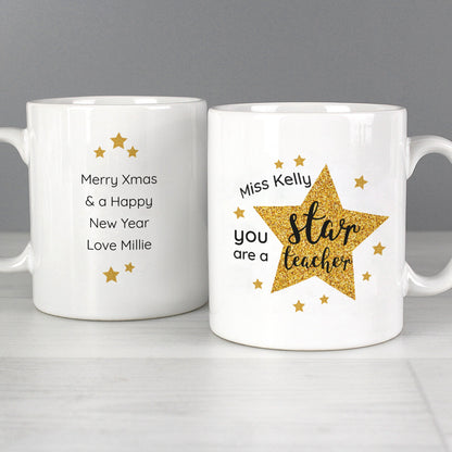 Personalised Star Teacher's Mug Gifts Finder ScentiMelti Wax Melts