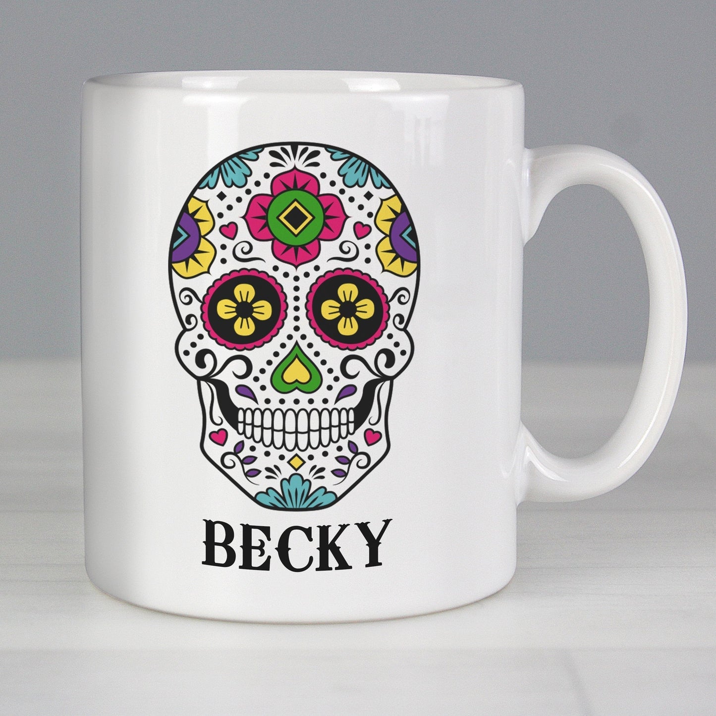 Personalised Sugar Skull Mug Gifts Finder ScentiMelti Wax Melts