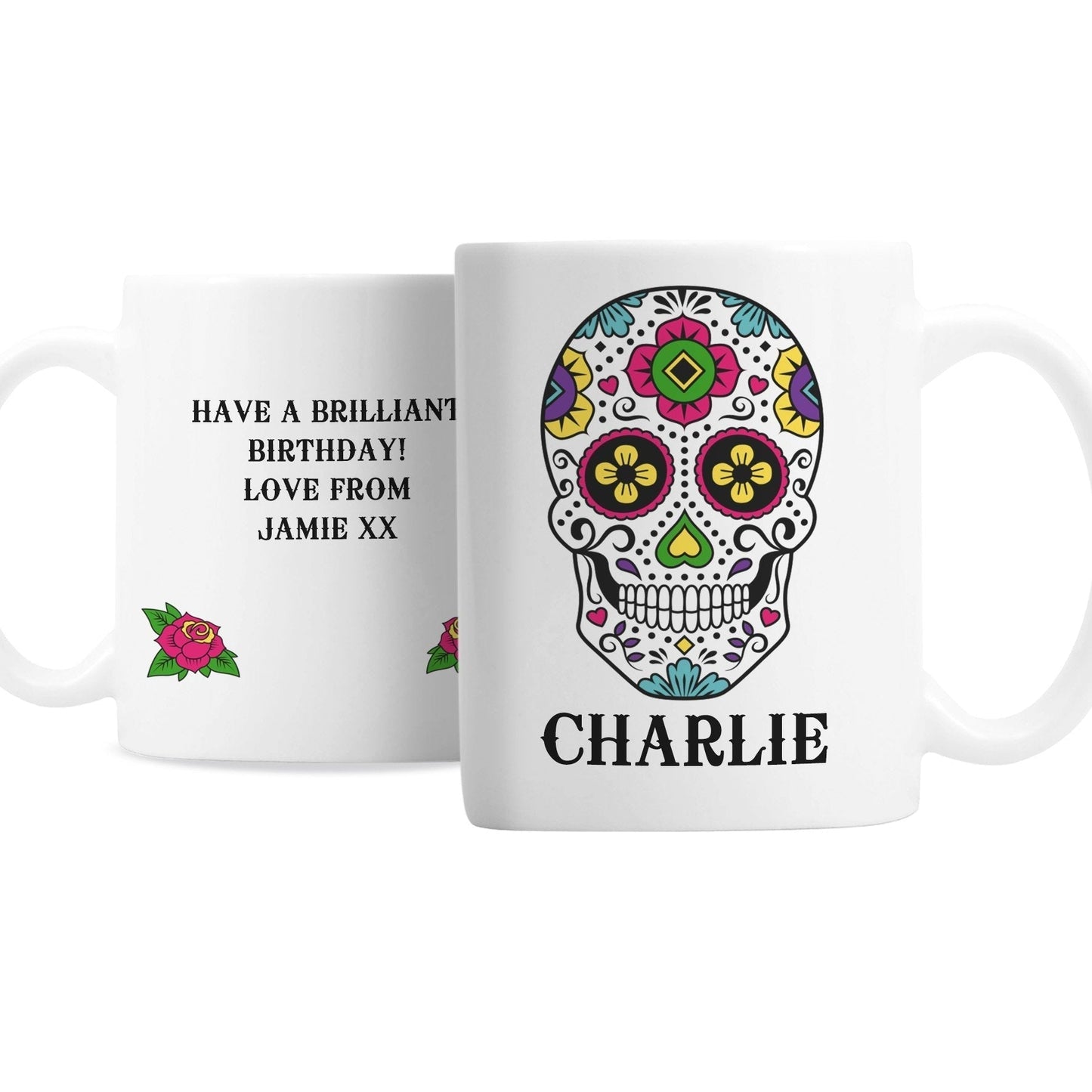 Personalised Sugar Skull Mug Gifts Finder ScentiMelti Wax Melts