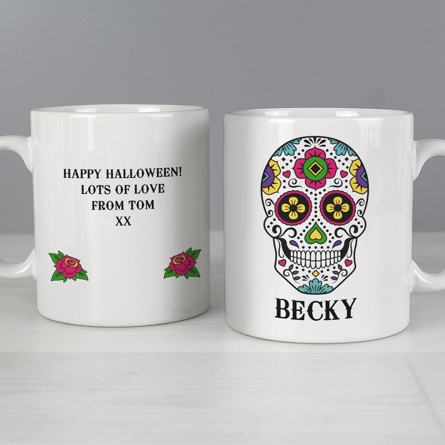 Personalised Sugar Skull Mug Gifts Finder ScentiMelti Wax Melts