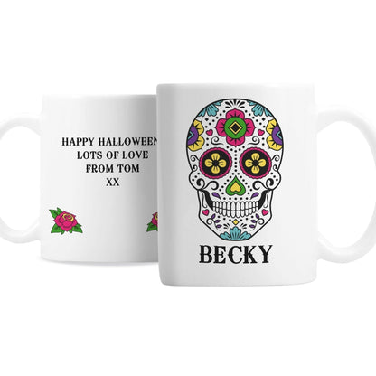 Personalised Sugar Skull Mug Gifts Finder ScentiMelti Wax Melts