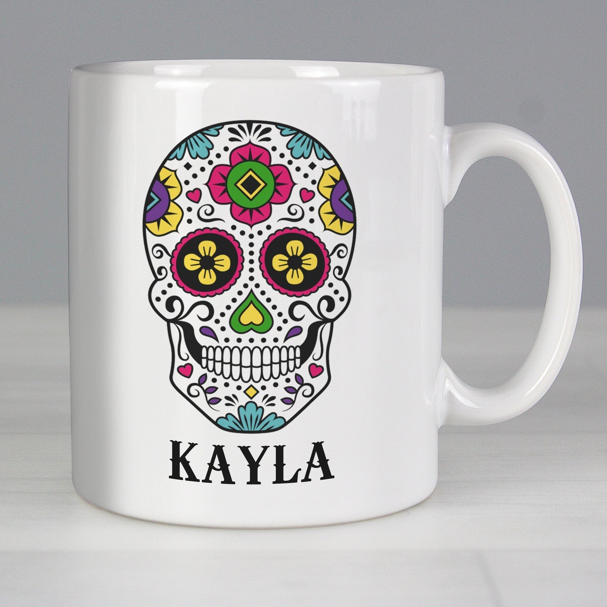 Personalised Sugar Skull Mug Gifts Finder ScentiMelti Wax Melts