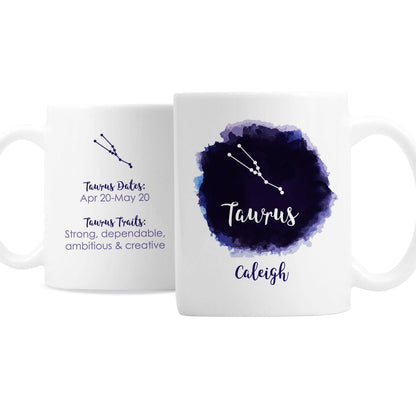 Personalised Taurus Zodiac Star Sign Mug (April 20th - May 20th) Gifts Finder ScentiMelti Wax Melts