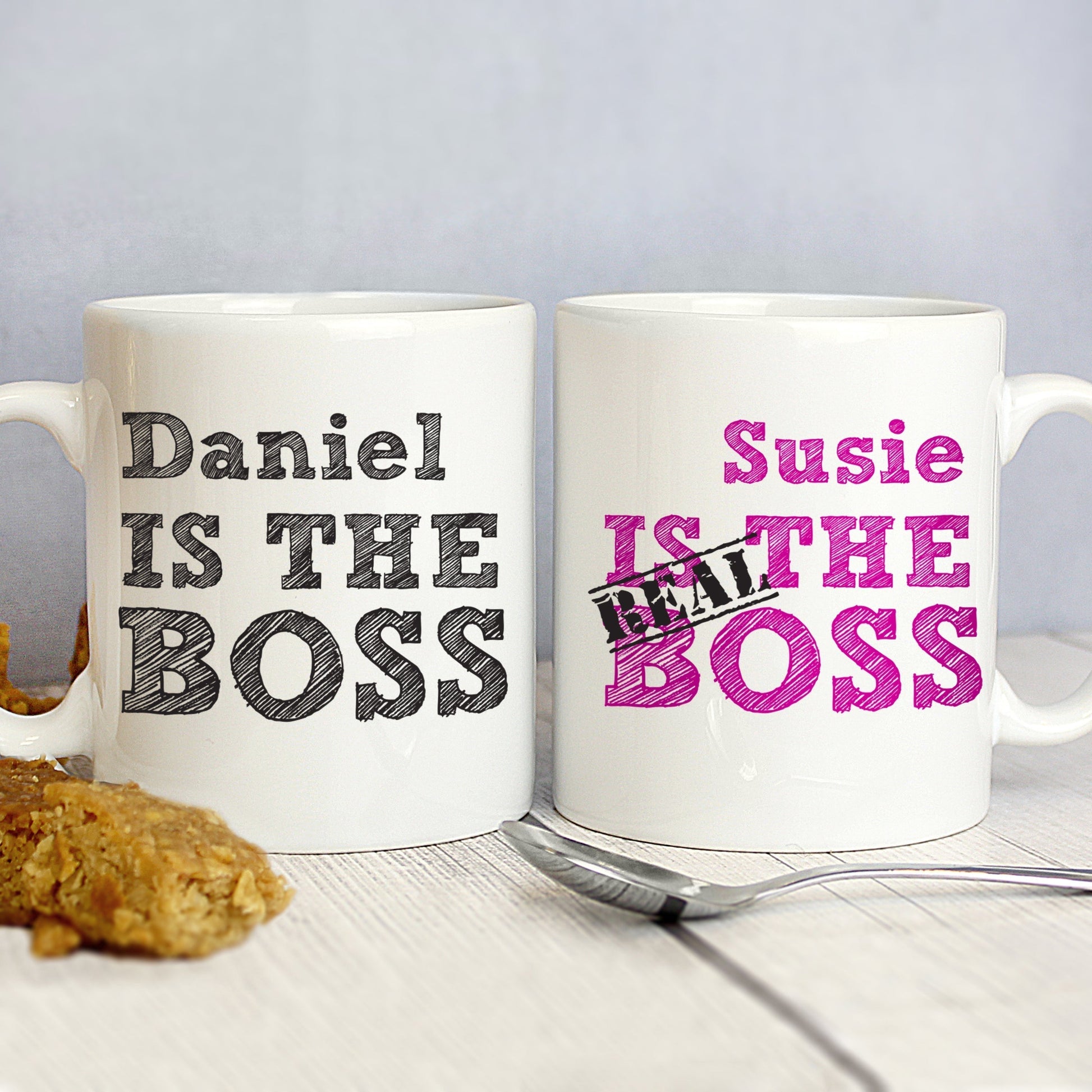 Personalised The Real Boss Mug Set Gifts Finder ScentiMelti Wax Melts