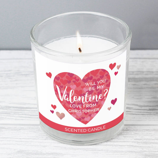 Personalised Valentine's Day Confetti Hearts Scented Jar Candle - ScentiMelti Home Fragrance, Beauty & Gifts UK