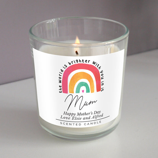 Personalised You Make The World Brighter Rainbow Scented Jar Candle - ScentiMelti Home Fragrance, Beauty & Gifts UK