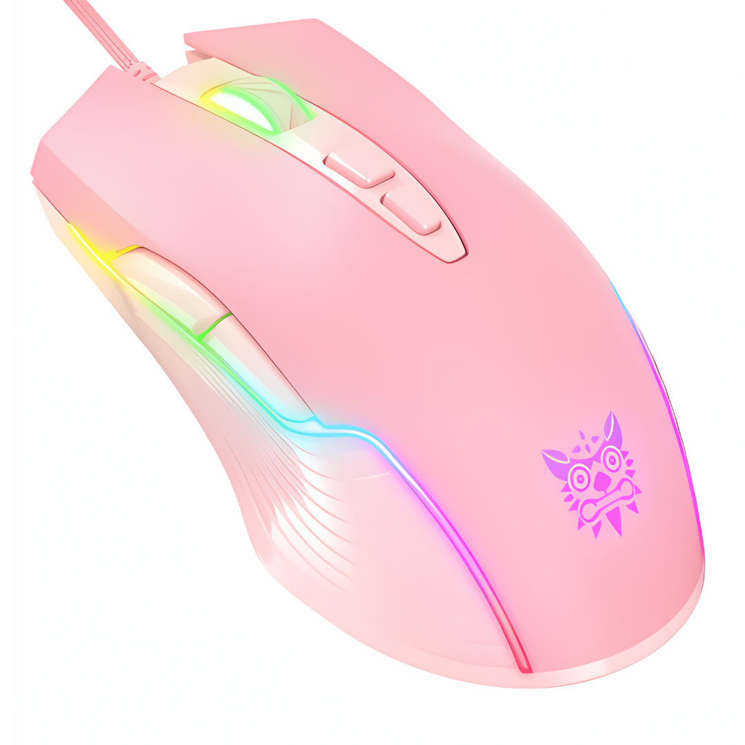 Adjustable 6400 DPI Wired LED Gaming Mouse with Breathing LED Colors Pink - ScentiMelti Home Fragrance, Beauty & Gifts UK