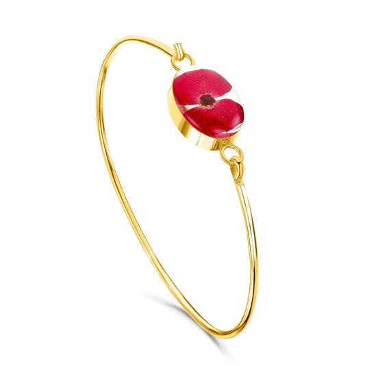 Poppy Bangle - Gold Plated Sterling Silver with a real flower by  Shrieking Violet® - ScentiMelti Home Fragrance, Beauty & Gifts UK