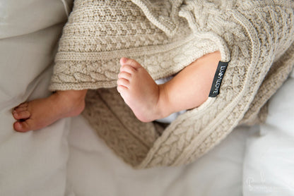 Premium Merino Wool Baby Blanket "Cookie" - Beige - ScentiMelti Home Fragrance, Beauty & Gifts UK