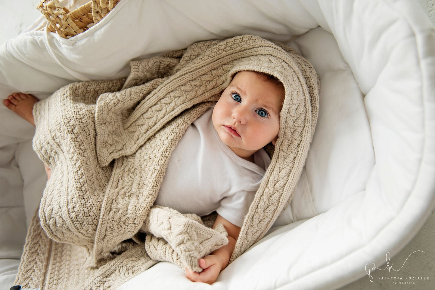 Premium Merino Wool Baby Blanket "Cookie" - Beige - ScentiMelti Home Fragrance, Beauty & Gifts UK