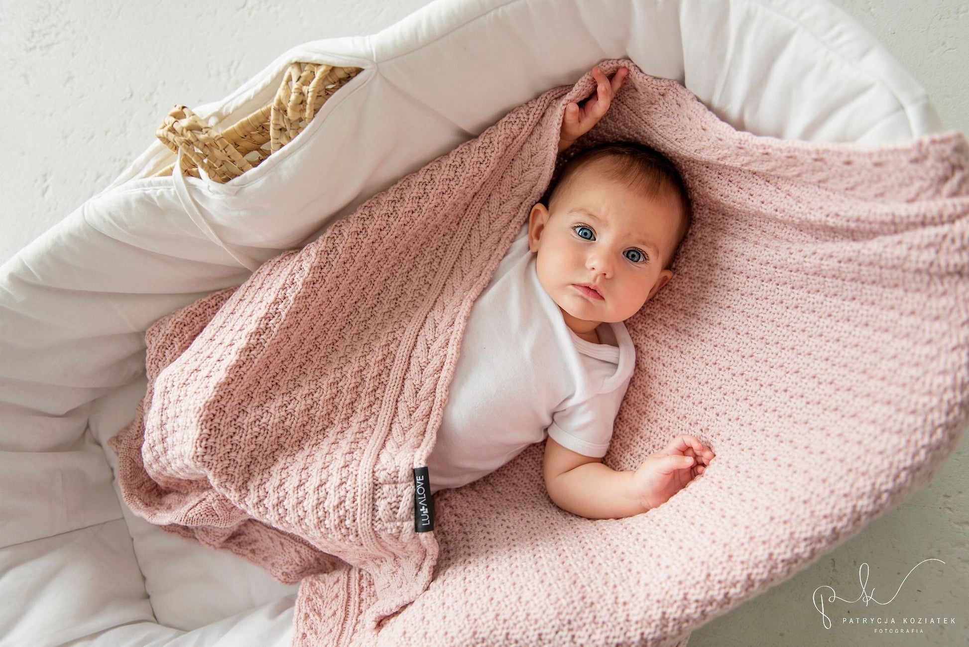 Premium Merino Wool Baby Blanket "Cookie" - Powder Pink - ScentiMelti Home Fragrance, Beauty & Gifts UK