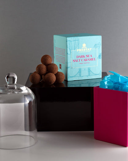 Prestat Dark Sea Salt Caramel Truffles And Medium Cloche Gift Set - ScentiMelti  Prestat Dark Sea Salt Caramel Truffles And Medium Cloche Gift Set