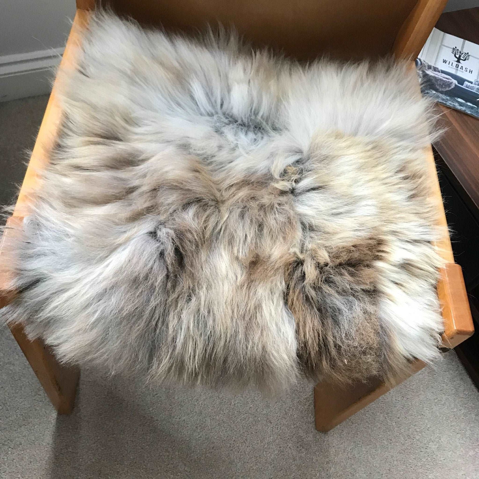 Rare Breed British Sheepskin Seat Cover Natural Melange ::: Square 37cm - ScentiMelti Home Fragrance, Beauty & Gifts UK