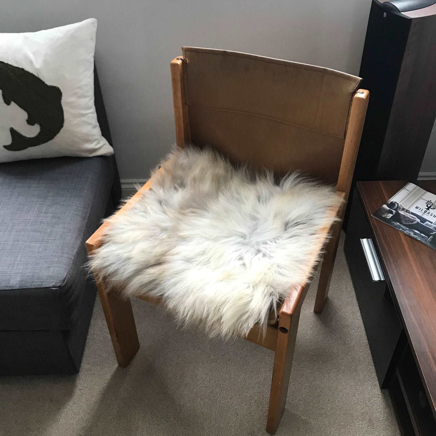 Rare Breed British Sheepskin Seat Cover Natural Melange ::: Square 37cm - ScentiMelti Home Fragrance, Beauty & Gifts UK