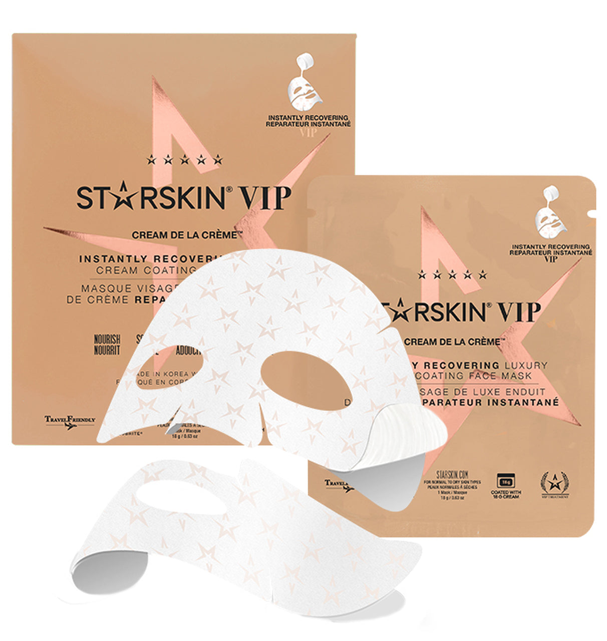 STARSKIN VIP Cream de la Crème Instantly Recovering Luxury Cream Coated Sheet Face Mask - ScentiMelti Home Fragrance, Beauty & Gifts UK