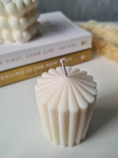 Ribbed Pillar Candle - ScentiMelti Home Fragrance, Beauty & Gifts UK