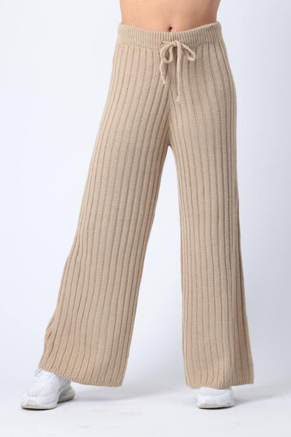 Ribbed Wide Leg Trousers in Beige watts that trend ScentiMelti Wax Melts