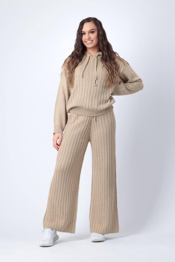 Ribbed Wide Leg Trousers in Beige watts that trend ScentiMelti Wax Melts