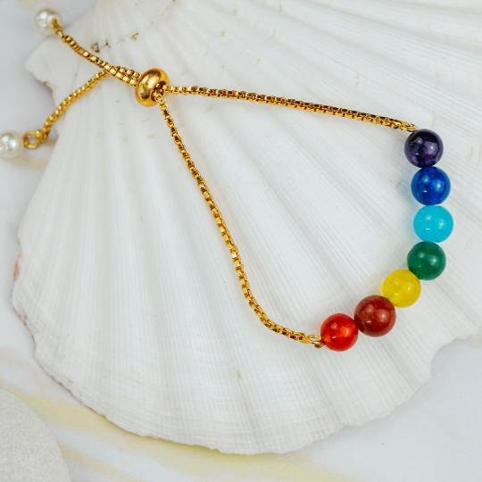 Handmade Genuine 7 Chakra Balancing Crystal Reiki Healing Adjustable Bracelet The Colourful Aura ScentiMelti Wax Melts