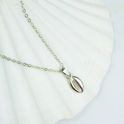 Silver Handmade Sea Shell Necklace Cowrie Charm Beach Surfing Pendant Necklace - ScentiMelti Home Fragrance, Beauty & Gifts UK