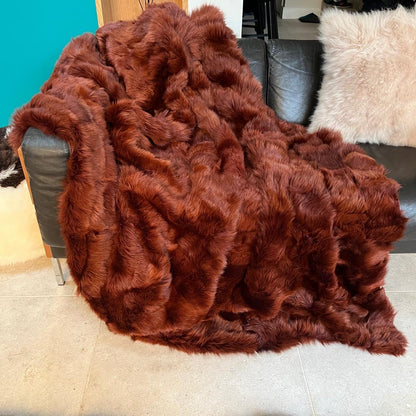 Russet Shearling Throw | Fur Blanket | Sheepskin Rug | JUB2202 - ScentiMelti Home Fragrance, Beauty & Gifts UK