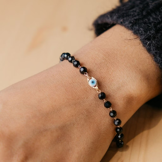 Evil Eye Black Beads Indian Mangalsutra Protection Indian Nazaria Bracelet - ScentiMelti Home Fragrance, Beauty & Gifts UK