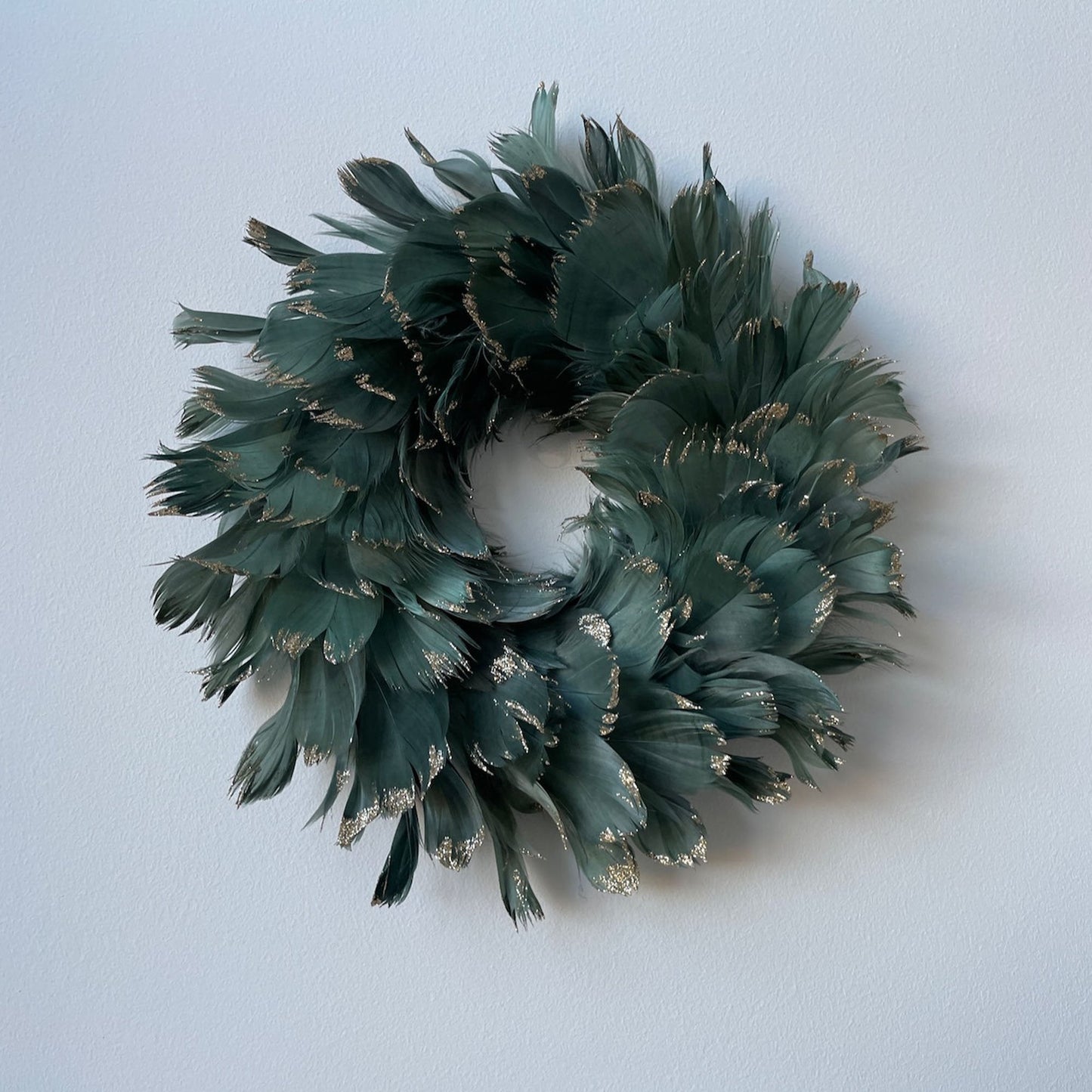 Sage Green Small Feather Wreath Decoration - ScentiMelti Home Fragrance, Beauty & Gifts UK