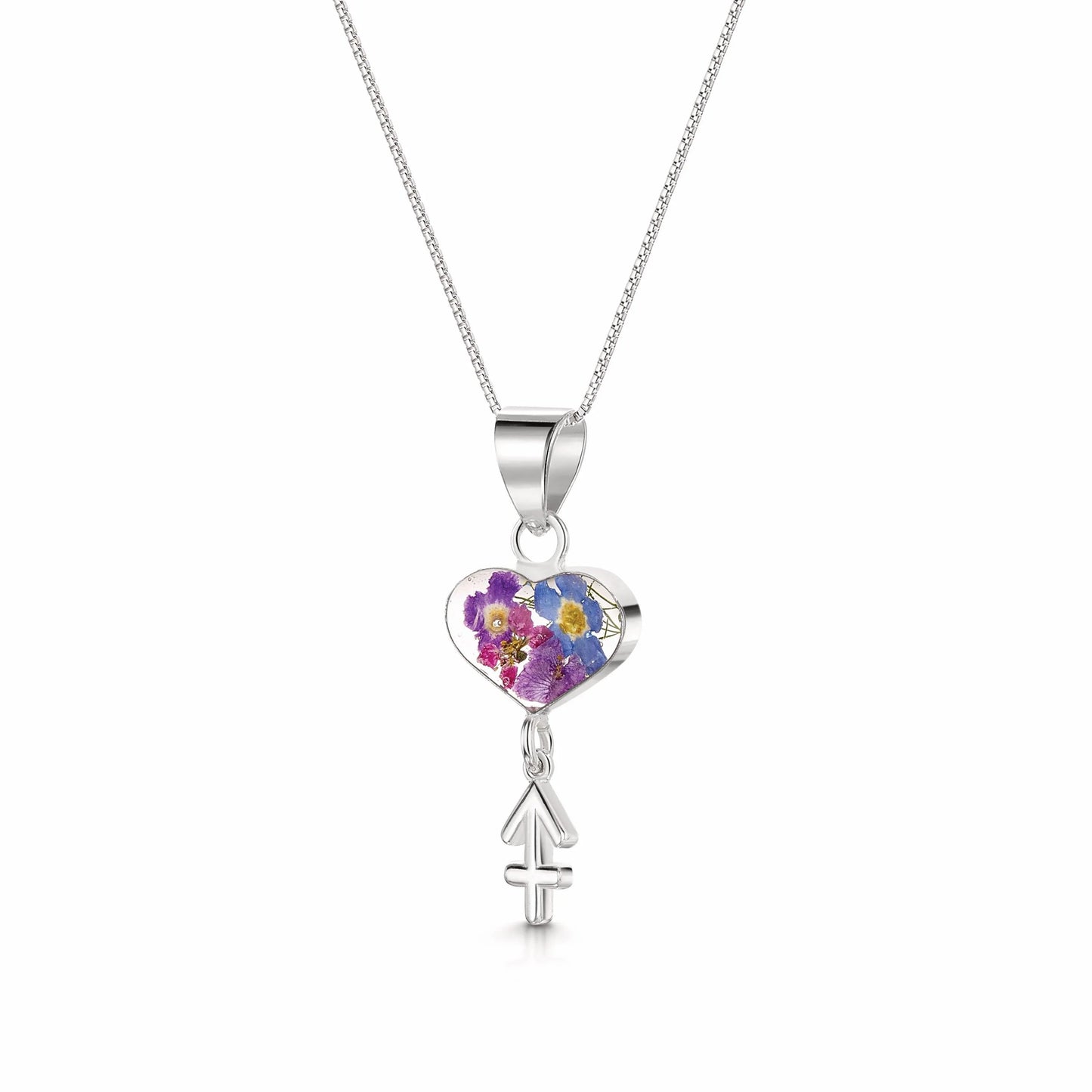 Sagittarius Necklace - Sterling silver pendant with real flowers & a zodiac charm.  More Options... - ScentiMelti Home Fragrance, Beauty & Gifts UK