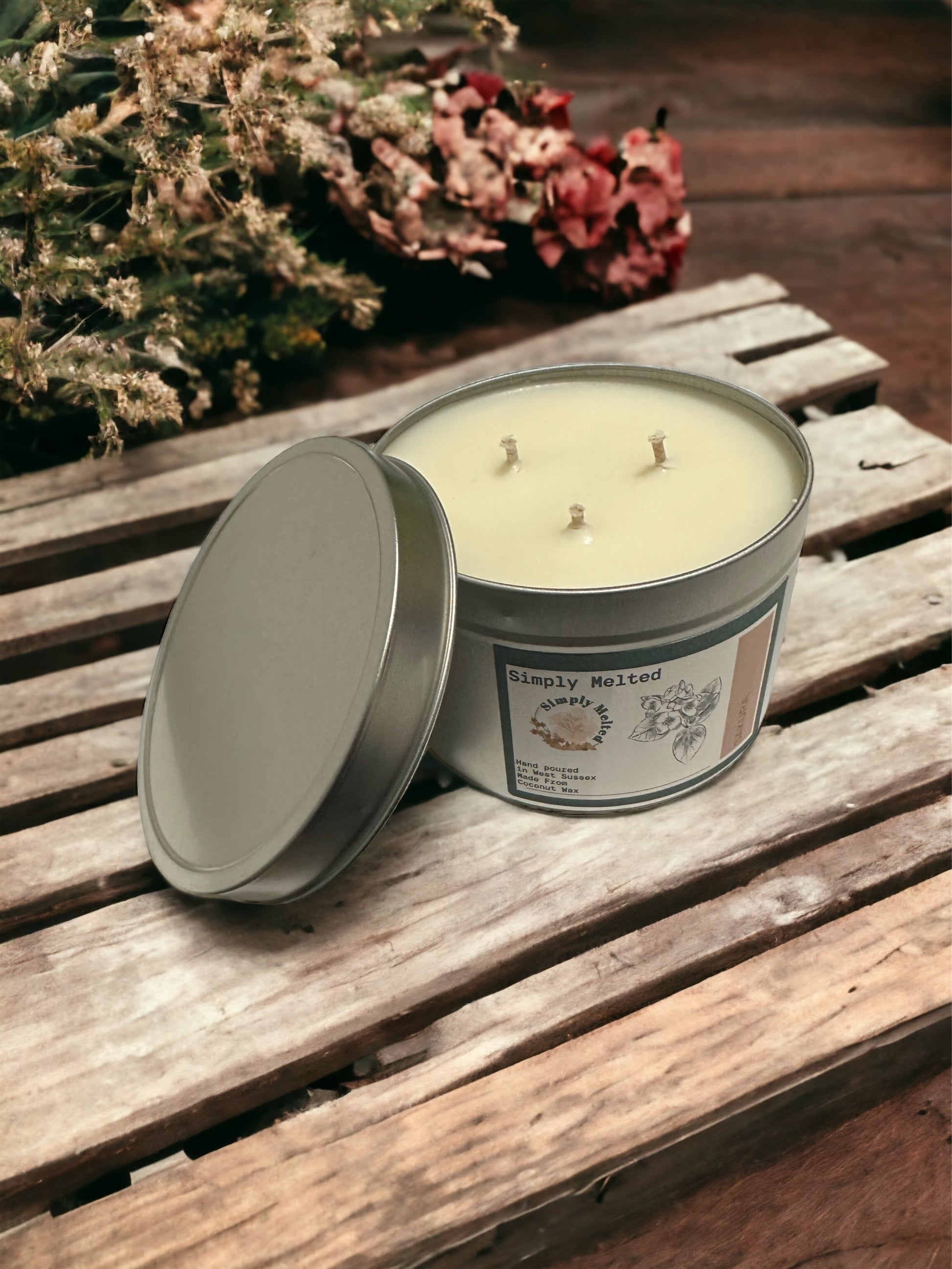 Sakura Three Wick Tin Candle - ScentiMelti Home Fragrance, Beauty & Gifts UK