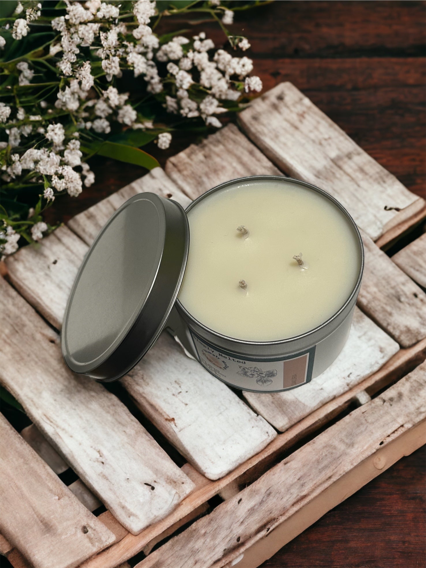 Sakura Three Wick Tin Candle - ScentiMelti Home Fragrance, Beauty & Gifts UK