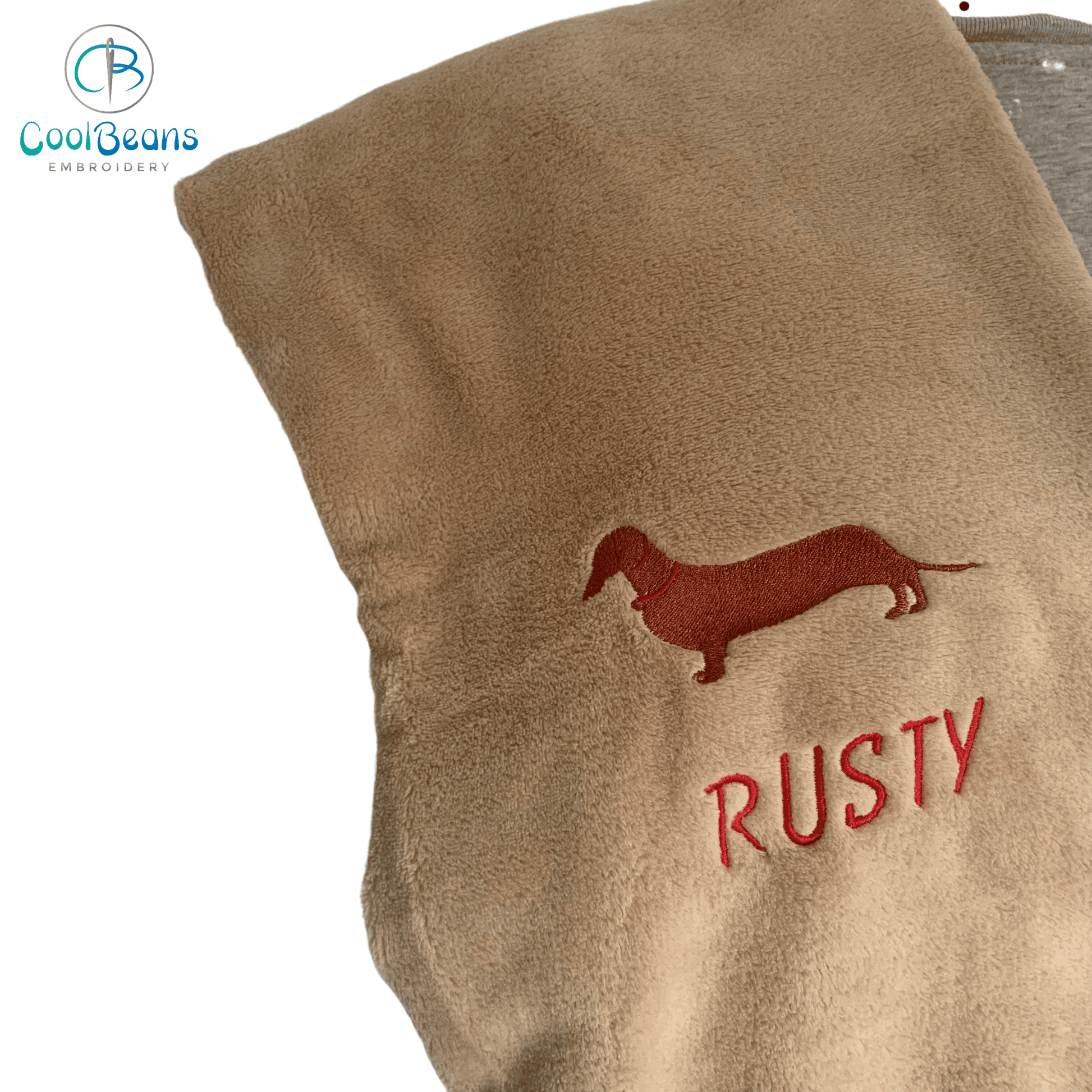 Pet Fleece Blanket - Dachshund - Personalised Cool Beans Embroidery & Personalisation ScentiMelti Wax Melts