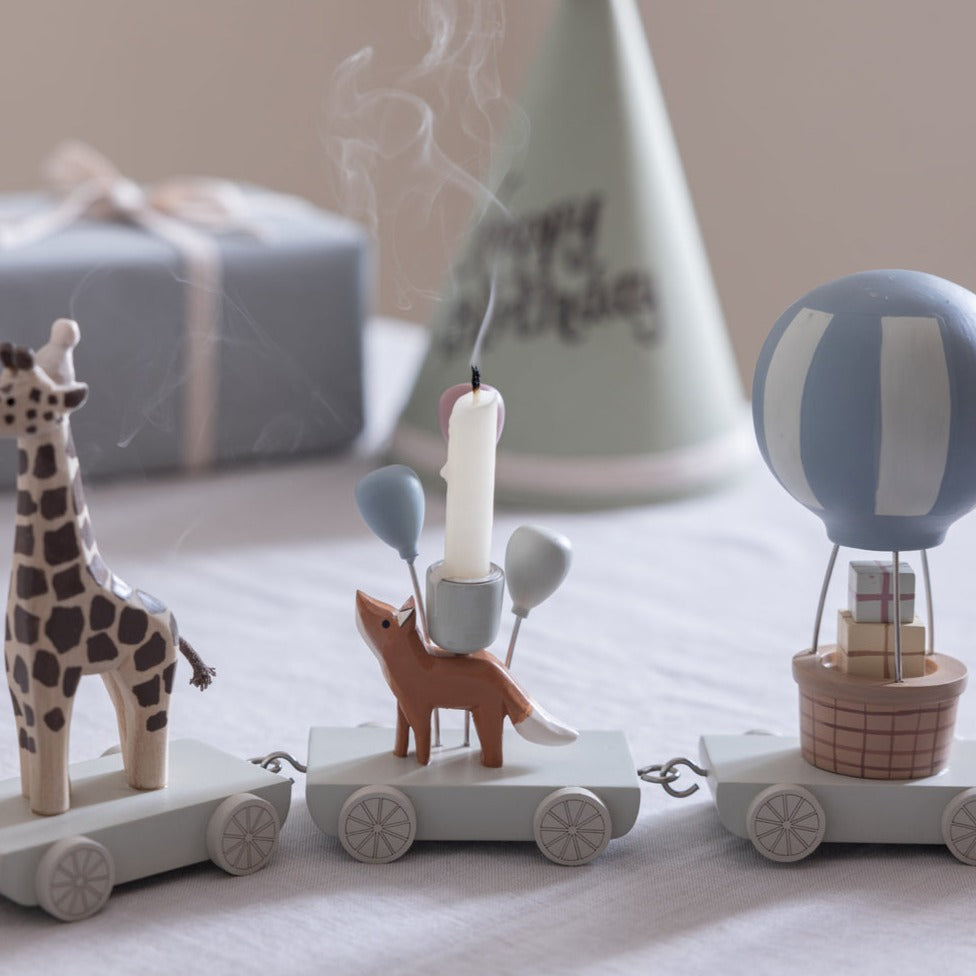 Wooden Birthday Train with Animals by Sebra www.ellajames.co.uk ScentiMelti Wax Melts