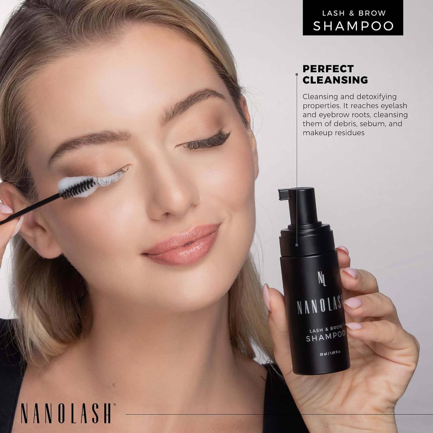 Nanolash Lash & Brow Shampoo 50 ml - cleansing shampoo for eyelashes and eyebrows, eyelash foam, eyelash extension cleanser Beauty Goddess ScentiMelti Wax Melts