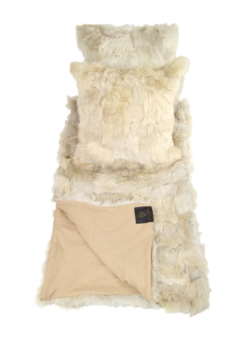 Shearling Cushion Square 45cm Clotted Cream & Sandstone Merino Wool - ScentiMelti Home Fragrance, Beauty & Gifts UK