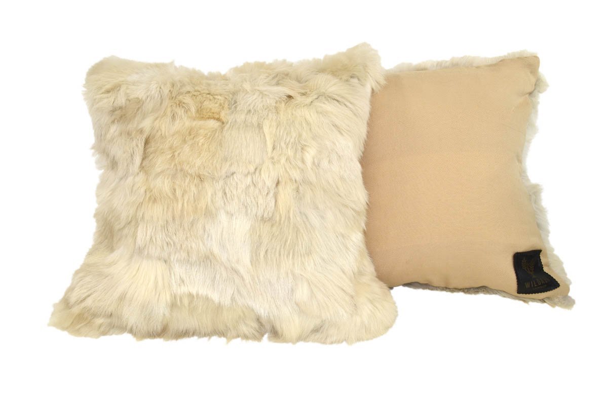 Shearling Cushion Square 45cm Clotted Cream & Sandstone Merino Wool - ScentiMelti Home Fragrance, Beauty & Gifts UK