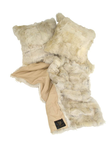 Shearling Cushion Square 45cm Clotted Cream & Sandstone Merino Wool - ScentiMelti Home Fragrance, Beauty & Gifts UK