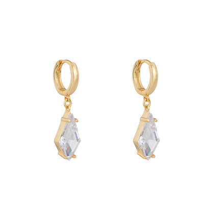 Shine Bright Rhombus Drop Earrings: Gold