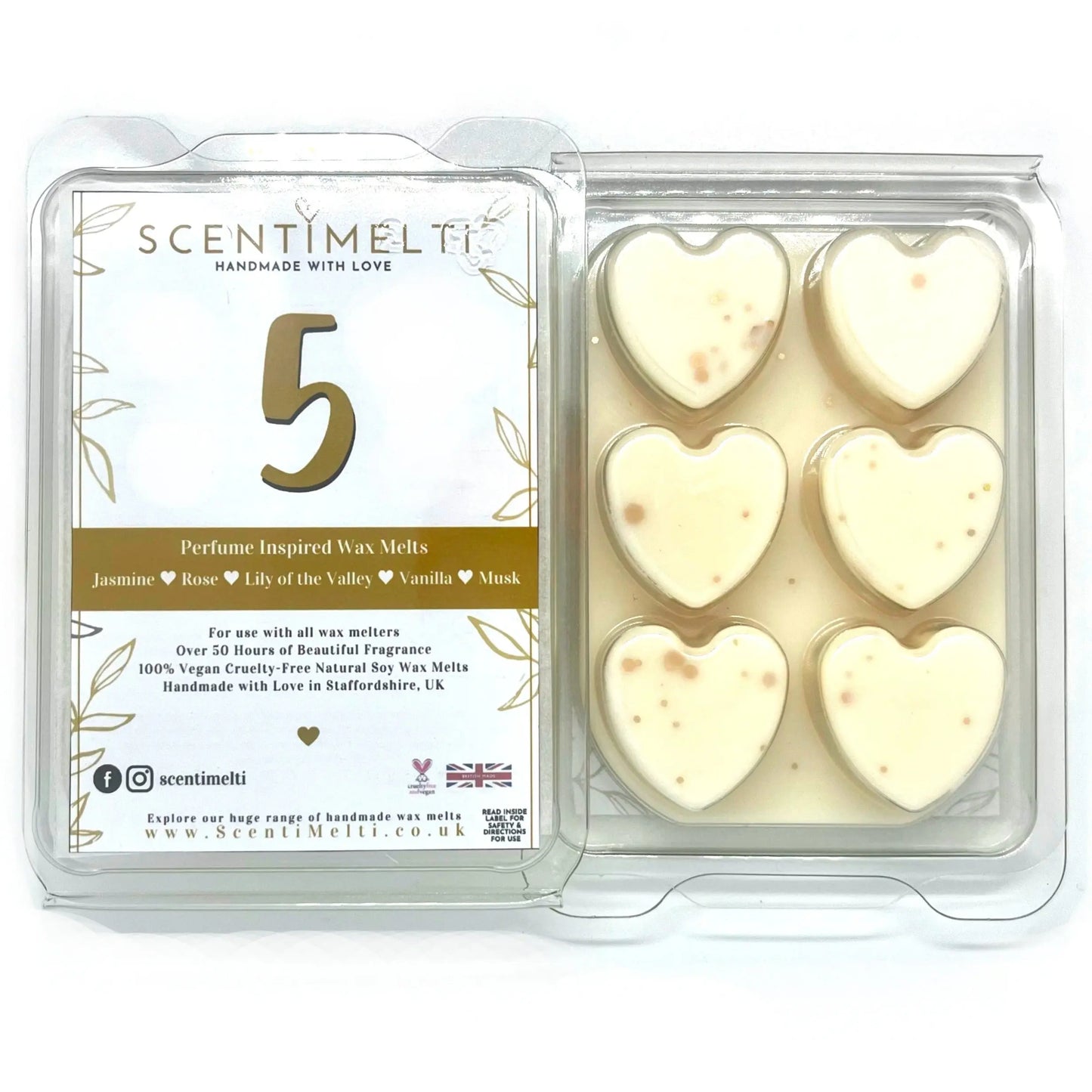 5 Perfume Heart Clamshell Wax Melts - ScentiMelti  5 Perfume Heart Clamshell Wax Melts