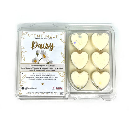 Daisy Heart Clamshell Wax Melts - ScentiMelti  Daisy Heart Clamshell Wax Melts