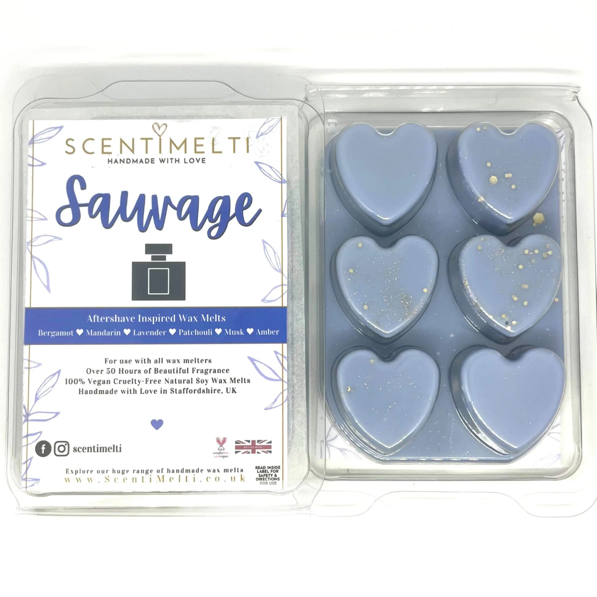 Sauvage Heart Clamshell Wax Melts - ScentiMelti  Sauvage Heart Clamshell Wax Melts